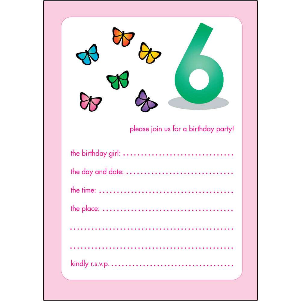 10 Childrens Birthday Party Invitations 6 Years Old Girl ...