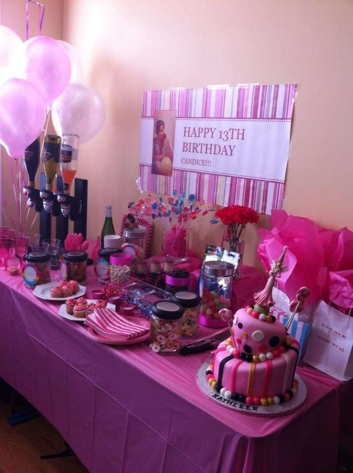 13th Birthday Party. Pink color theme
