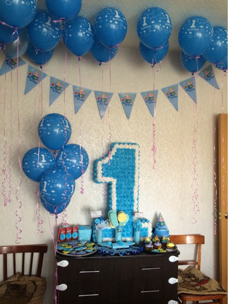 20pcs 12"  Boys& Girls 1st Birthday balls Happy Birthday Decoration Blue ...