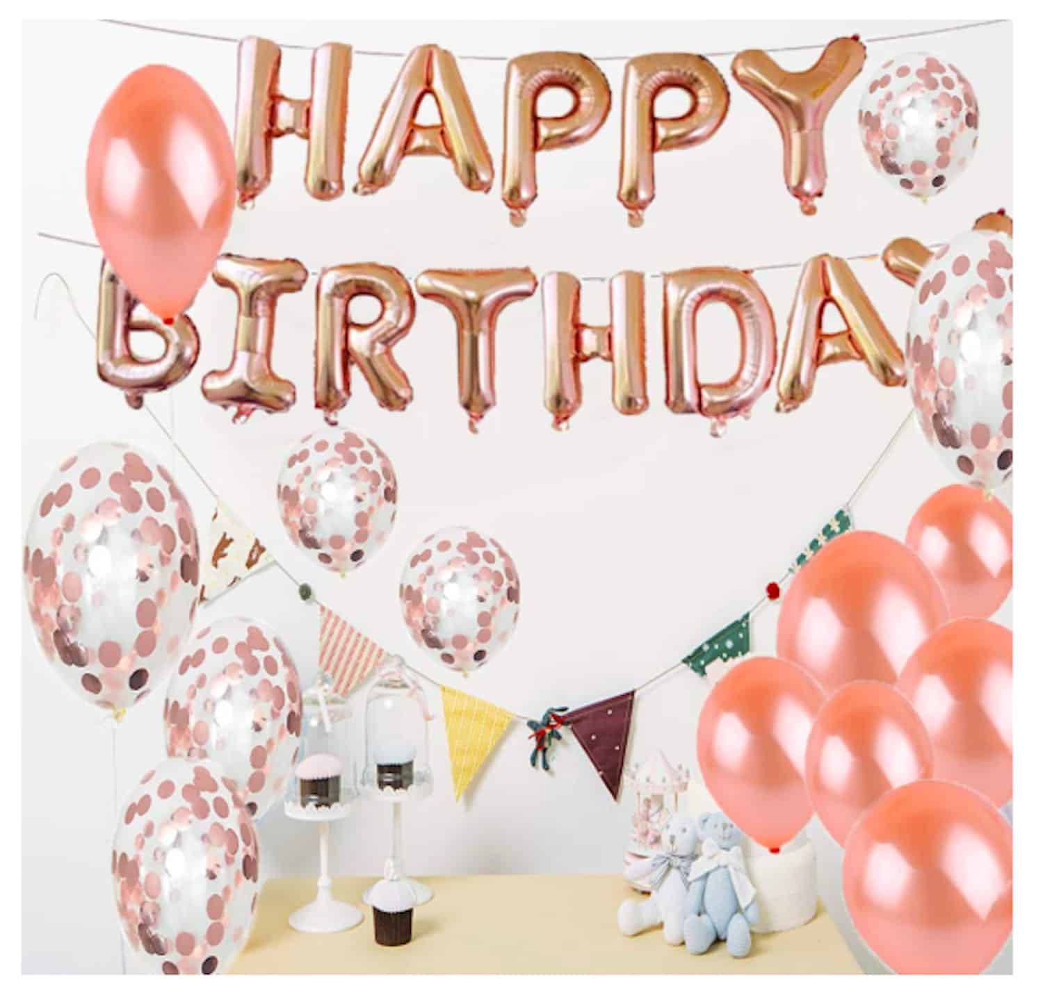 20th Birthday Decorations Party Supplies 20th Balloons Rose Gold Happy ...