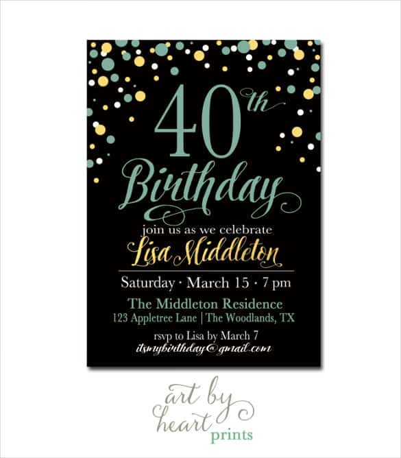 26+ 40th Birthday Invitation Templates â PSD, AI