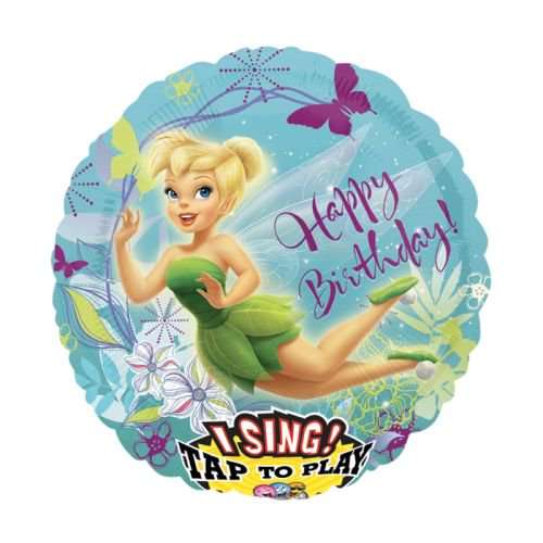 28"  Packaged Tinkerbell Happy Birthday Sing A Tune Balloon