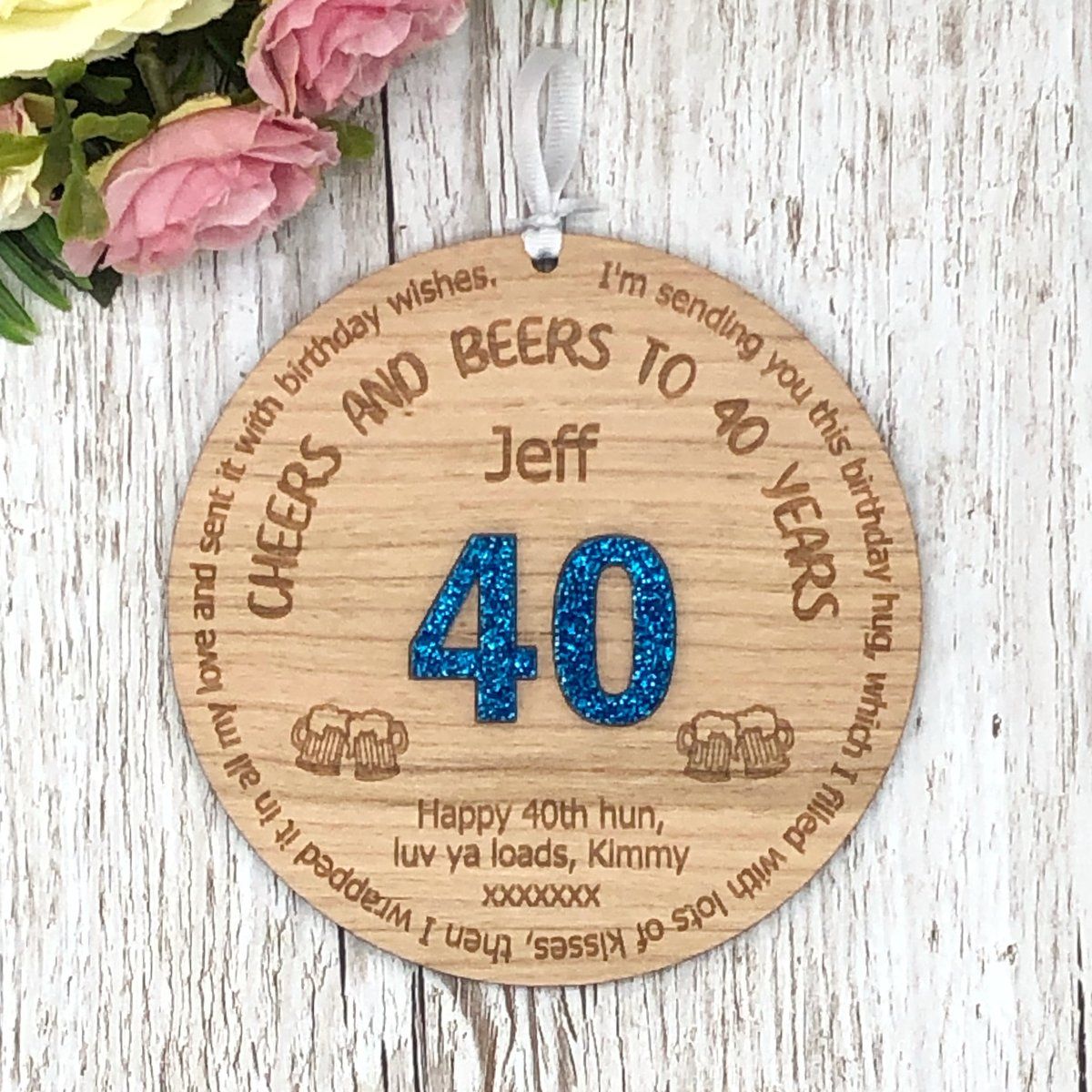 40th 30th Birthday Gift Personalised Plaque