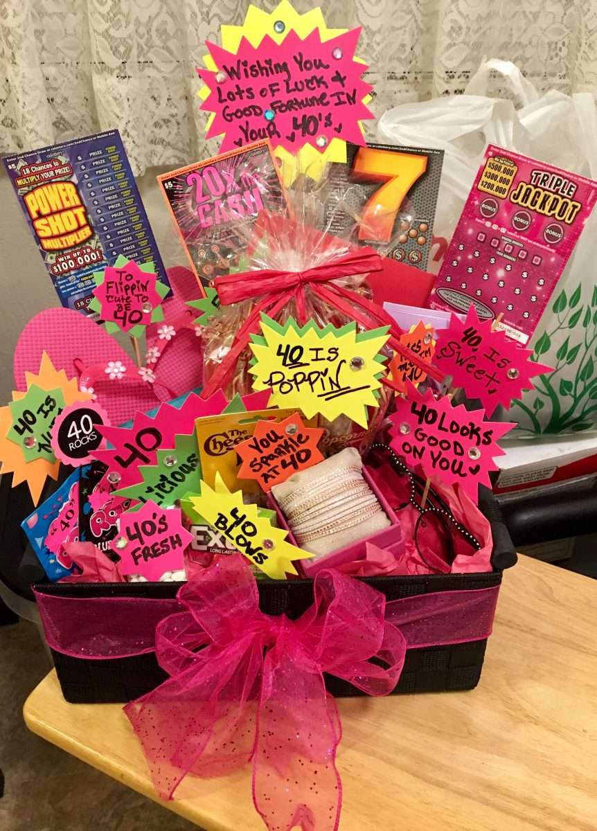 40th Birthday Gift Basket Ideas For Her
