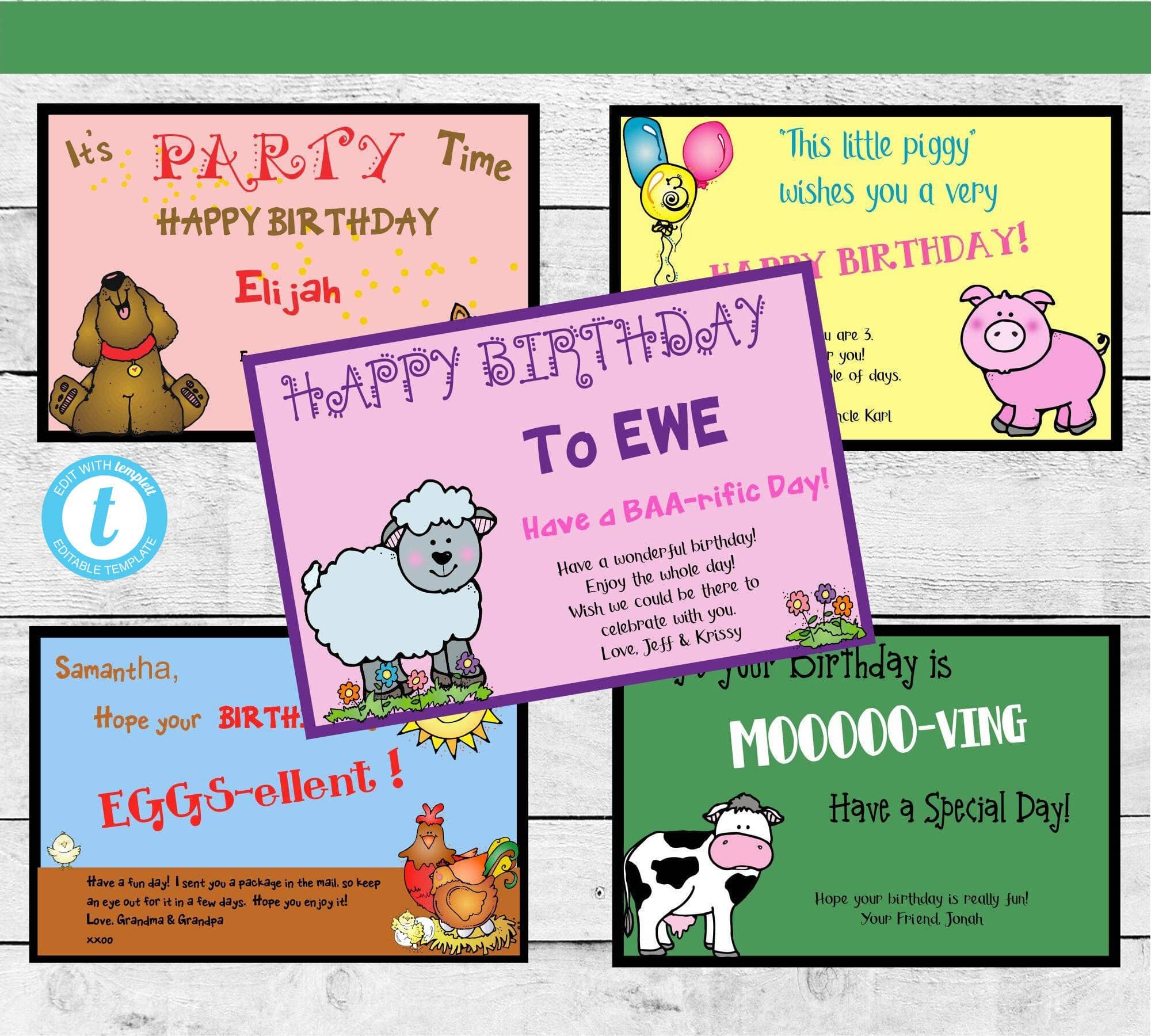 5 Birthday Card Templates