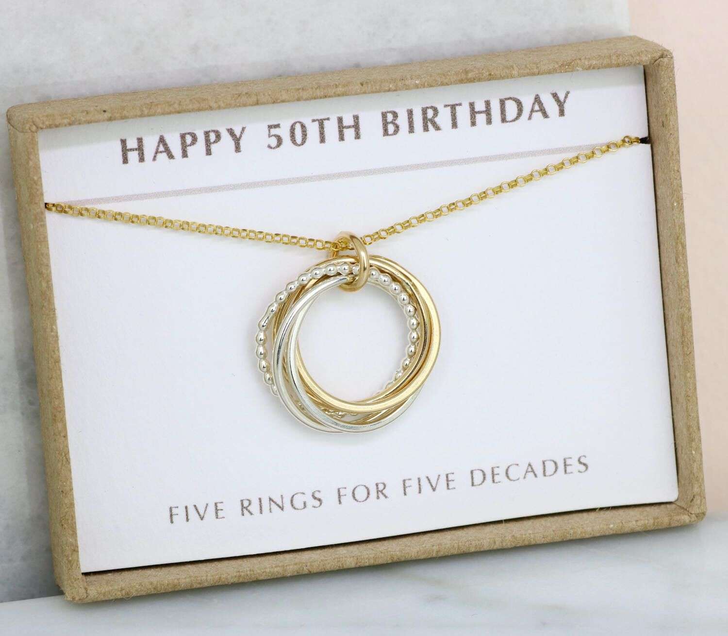 50th Birthday Necklace 50th Birthday Gift for Her 50th ...