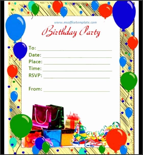 6 Birthday Invitation Card Template Word