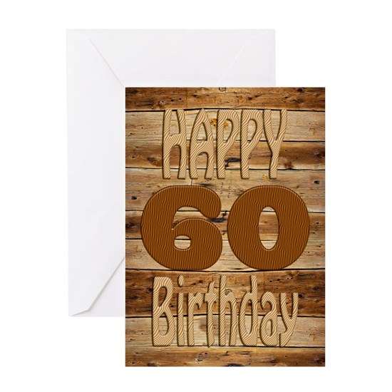 60th Birthday A carved wooden card. Greeting Card 60th Birthday A ...