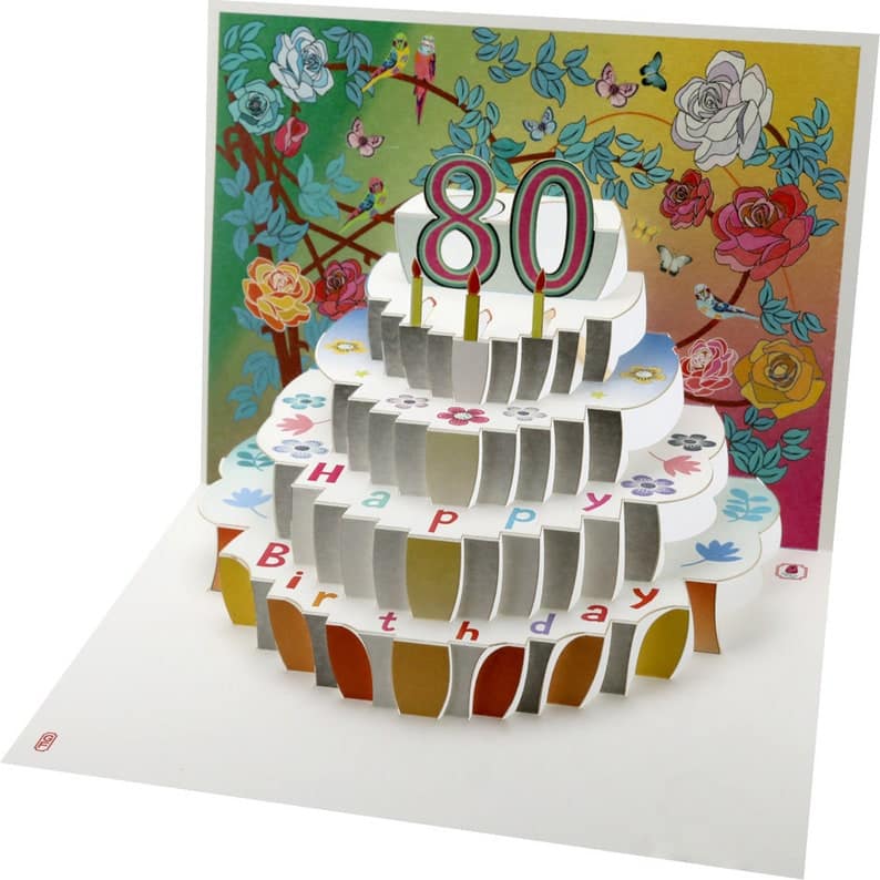 80th Birthday Laser Cut Pop Up Card POP180