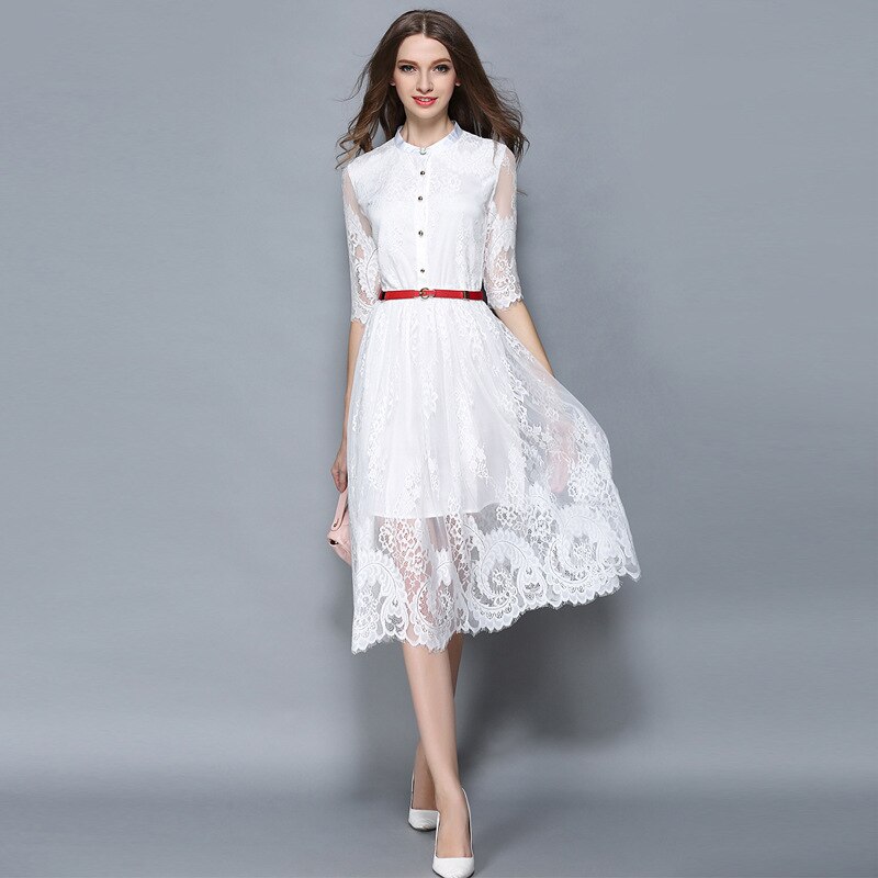 Aliexpress.com : Buy White Lace Dress Women Bohemian Birthday Party ...