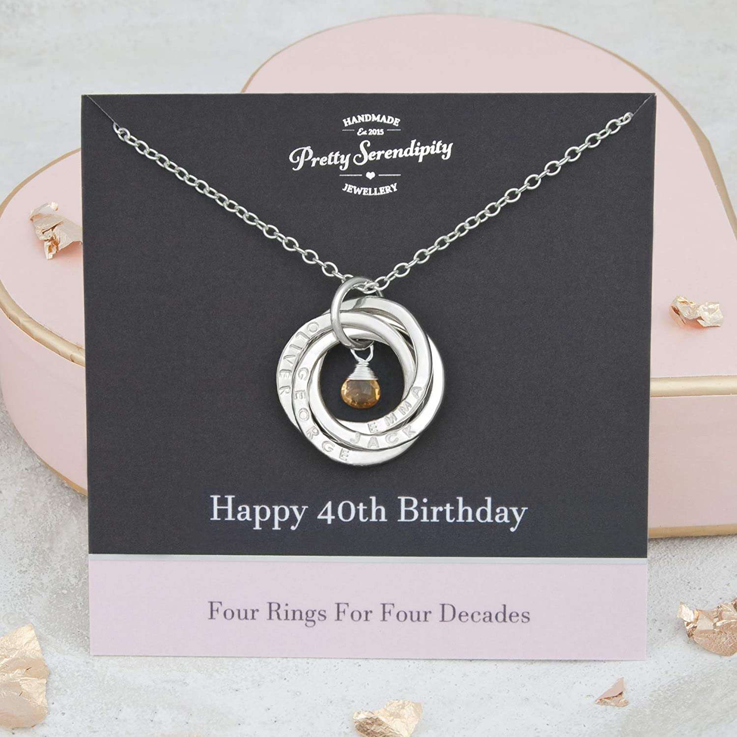 Amazon.com: Personalized 40th Birthday Necklace with ...