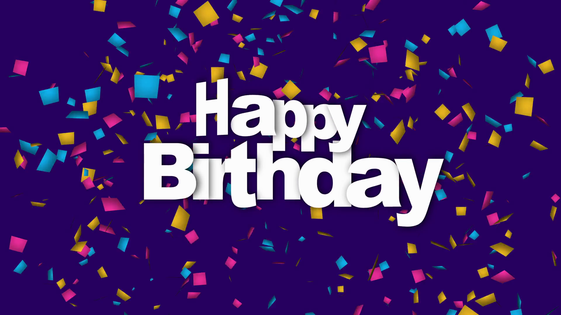 Animated closeup Happy Birthday text on holiday background. Luxury and ...