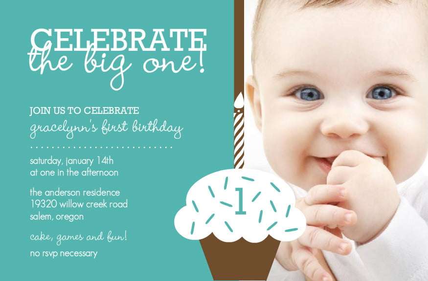 Baby Boy First Birthday Invitations