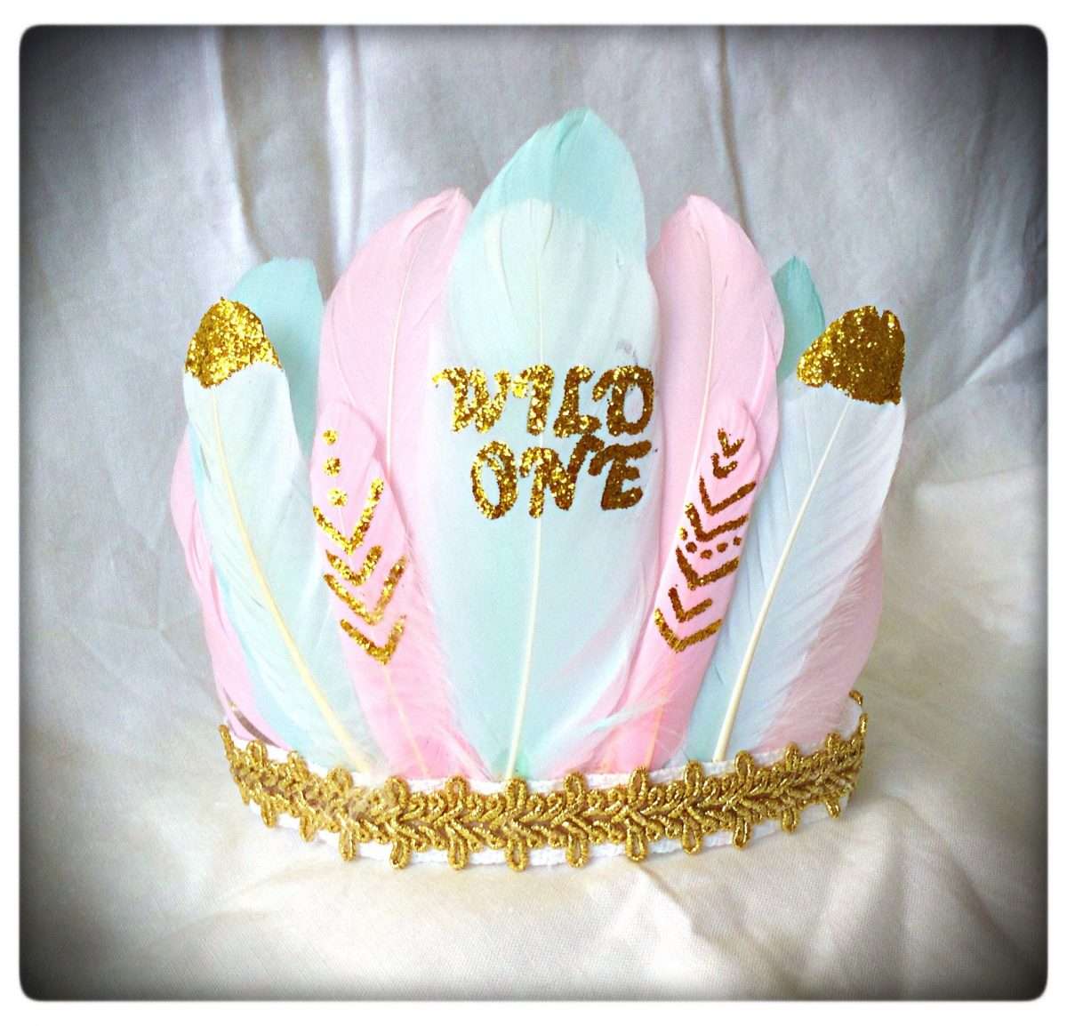 Baby Girl Wild One Feather Crown , 1st Birthday . Girls Feather ...