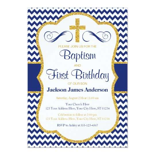 Baptism and First Birthday Invitation for Boys