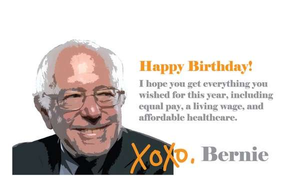 Bernie Sanders Birthday Card by ElevenCreative on Etsy