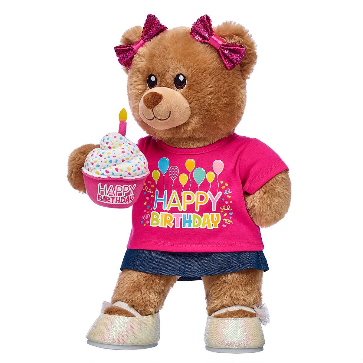 Birthday Bear with Pink Cupcake