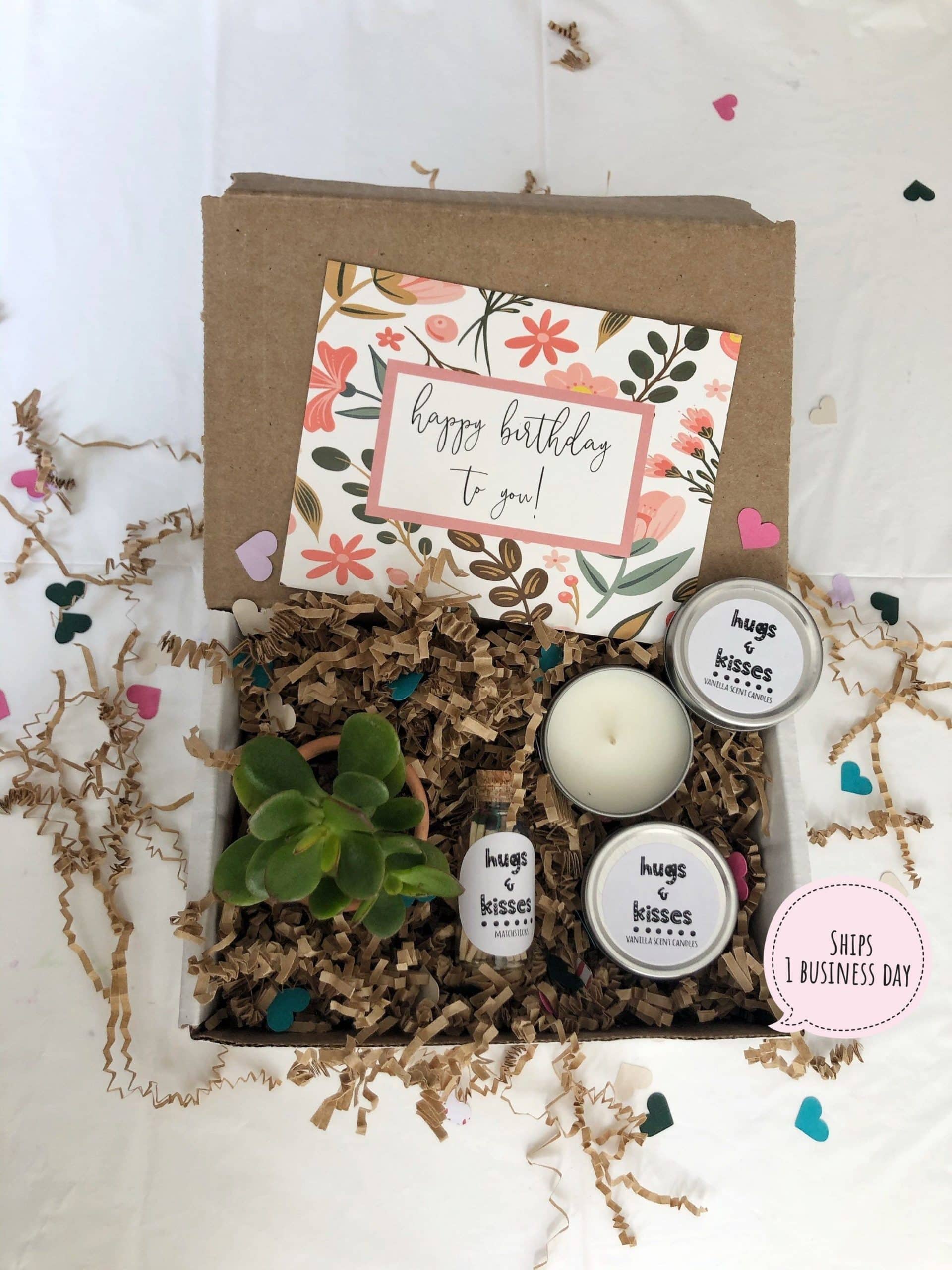 birthday box care package for her succulents birthday box best friend ...