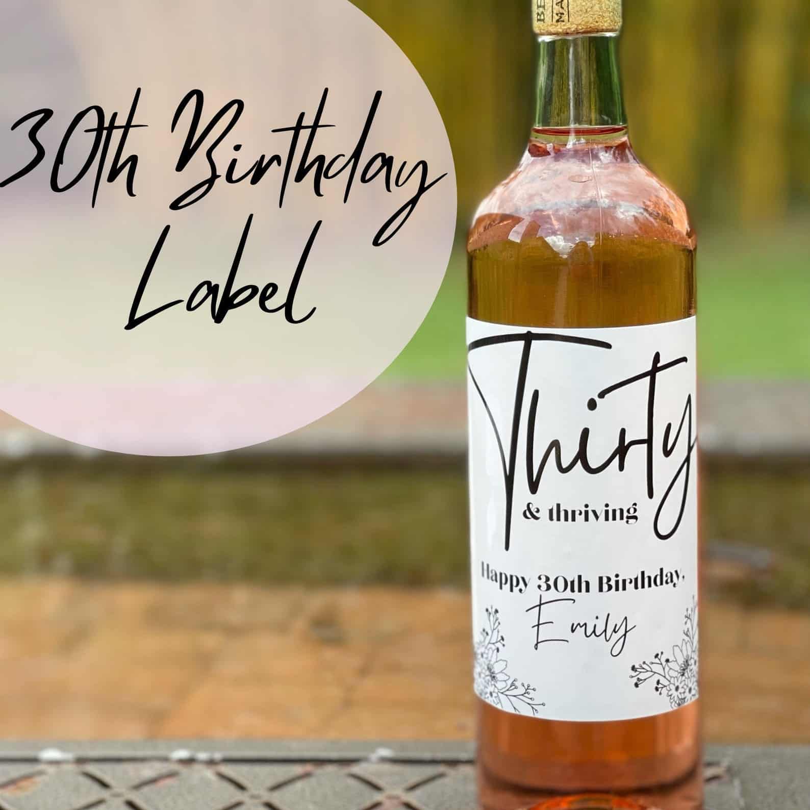 Birthday Gift Custom Birthday Wine Label 30th Birthday Gift