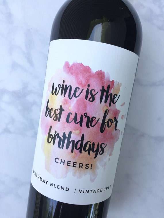 Birthday Gift Wine Labels Birthday Gift for Her Wine Labels