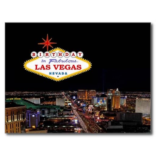 Birthday in Fabulous Las Vegas Postcard