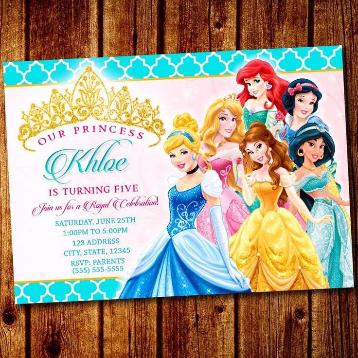 Birthday Invitation Template : Disney Princess Birthday Invitation ...