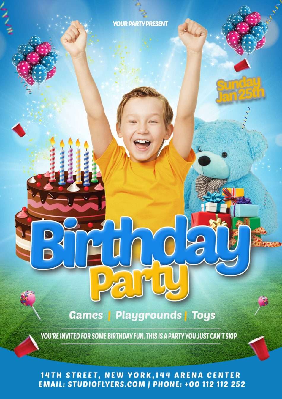 Birthday Kids Free PSD Flyer Template