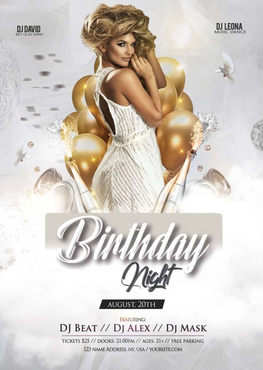 Birthday Party Out Free PSD Flyer Template