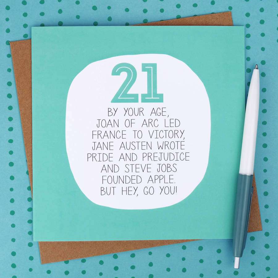 by your ageâ¦ funny 21st birthday card by paper plane ...