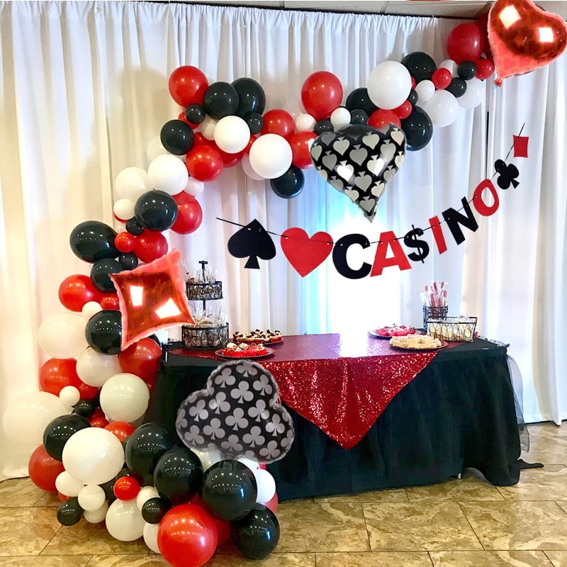 Casino Theme Balloon arch Casino Decoration Party Poker Las Vegas ...