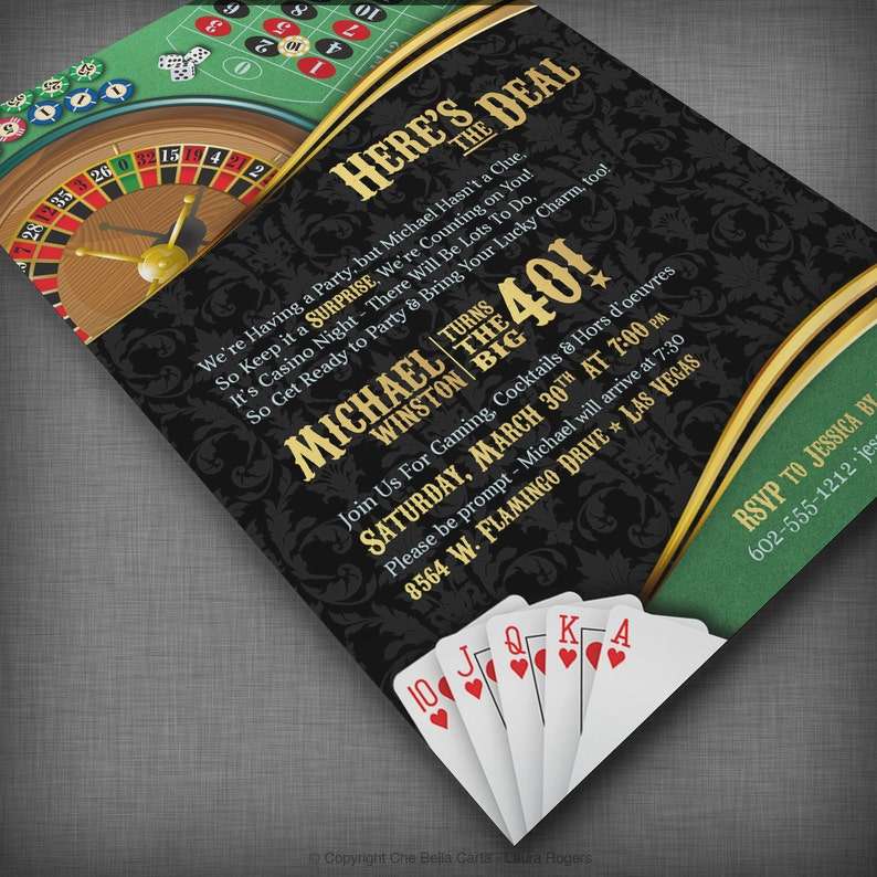 Casino Theme Invitation for Birthday Party Casino/game ...