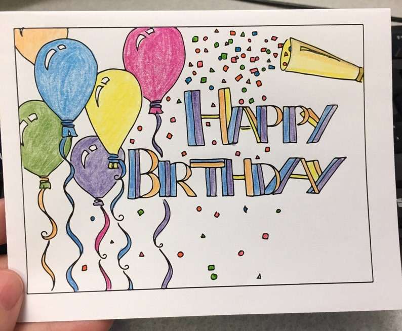 Color Your Own Birthday Cards Print Your Own Designs Digital