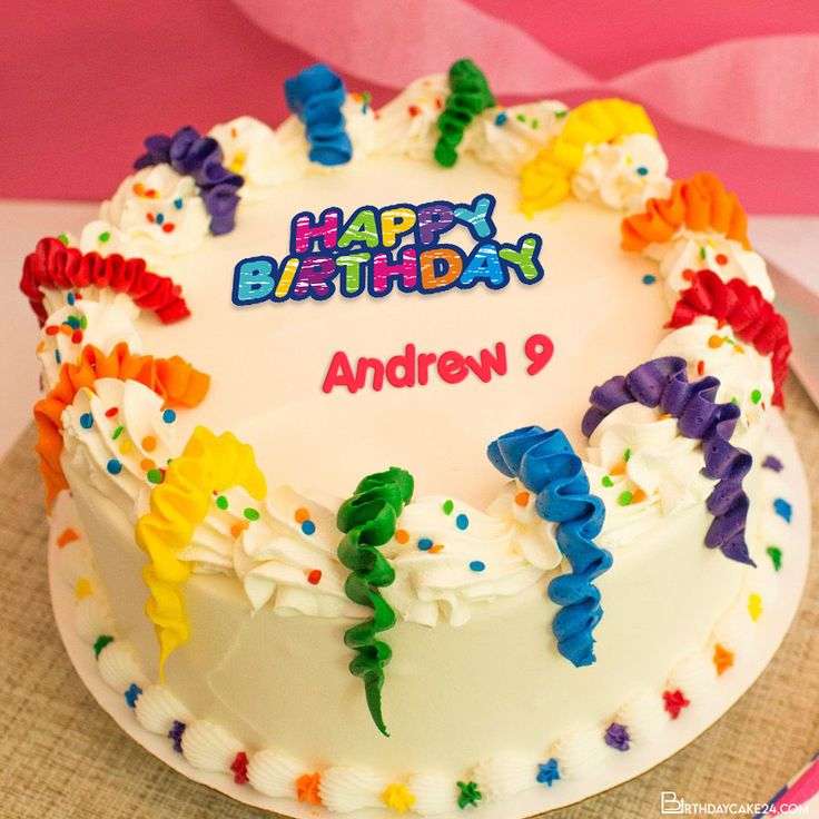 Colorful Happy Birthday Cake With Your Name Edit
