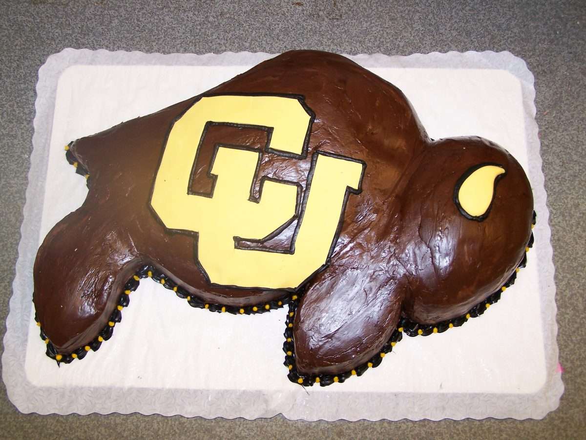 CU carved Buffalo cake