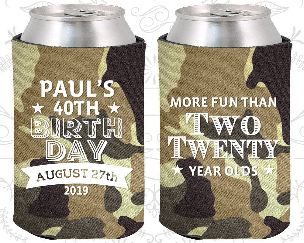 Custom 40th Birthday Party Favor Koozies (20045) More Fun Than Two ...