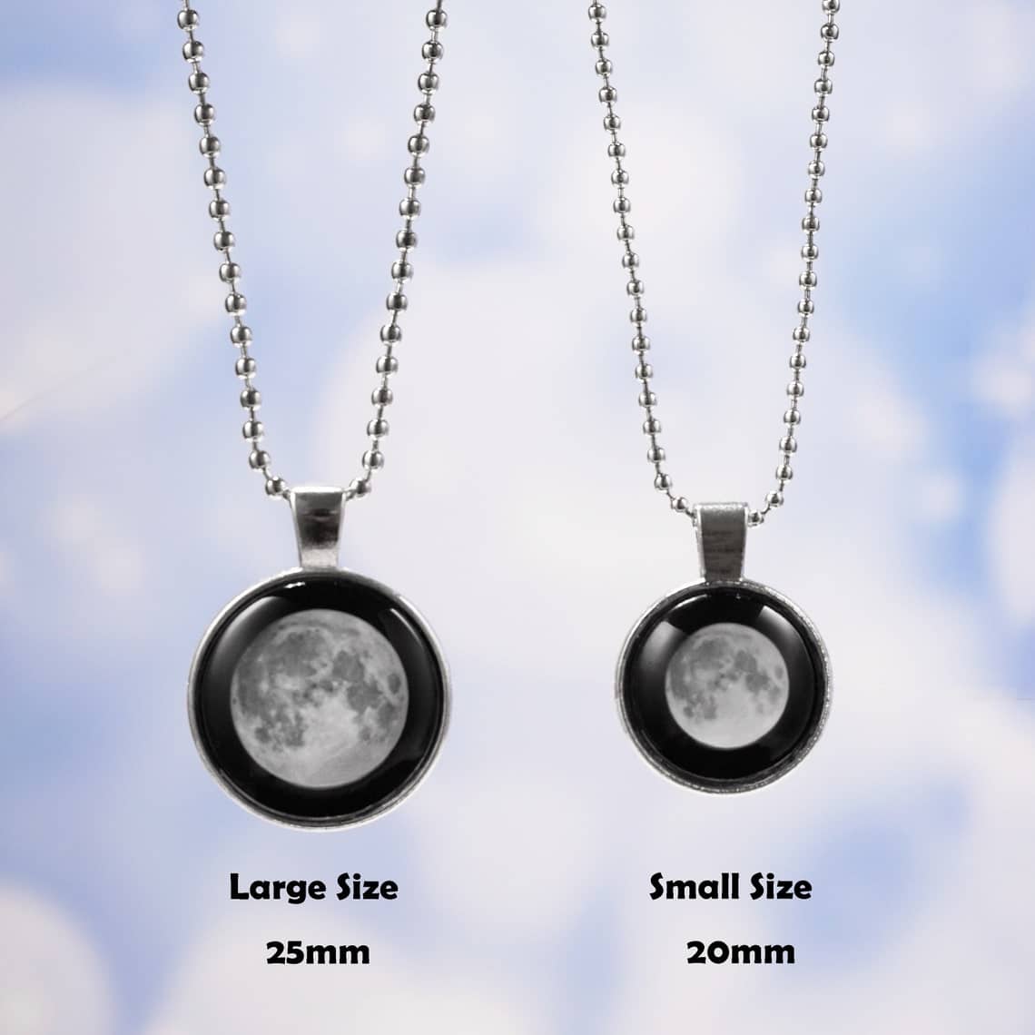 Custom Moon Phase Necklace Birthday Moon Necklace Glowing
