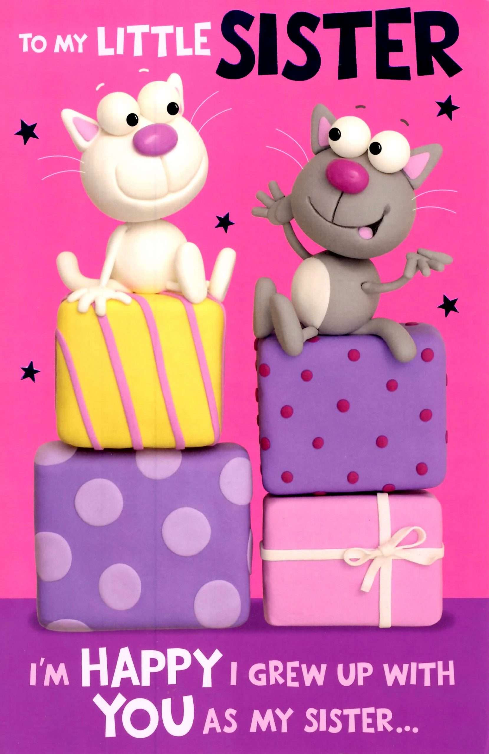 Cute Funny Little Sister Birthday Greeting Card Crackers ...