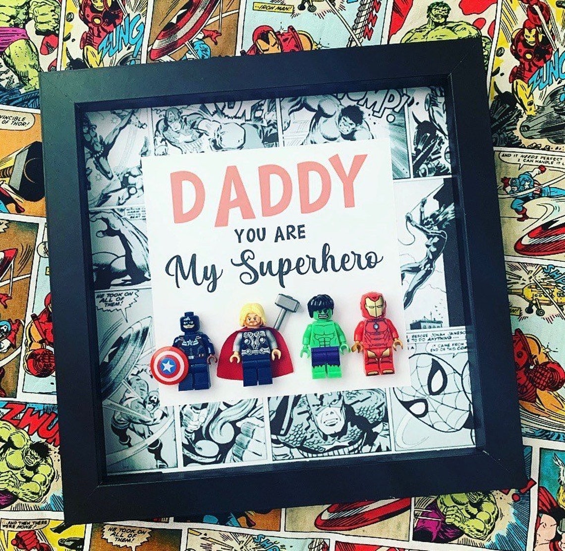 Daddy superhero frame Best Dad gift daddy birthday present