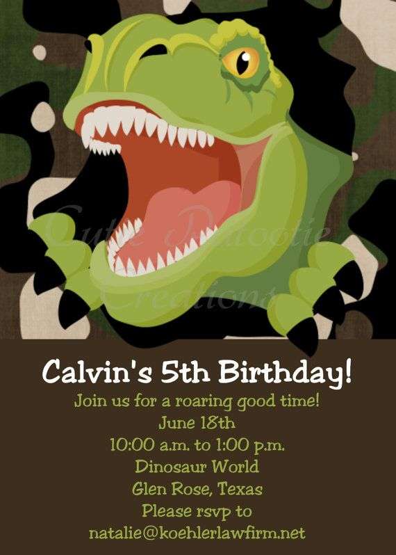 dinosaur invitations birthday party