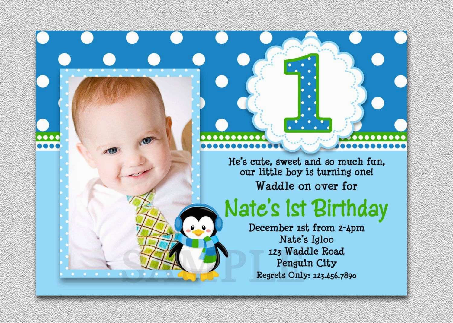 E Invitation for Baby Birthday 1st Birthday and Baptism ...
