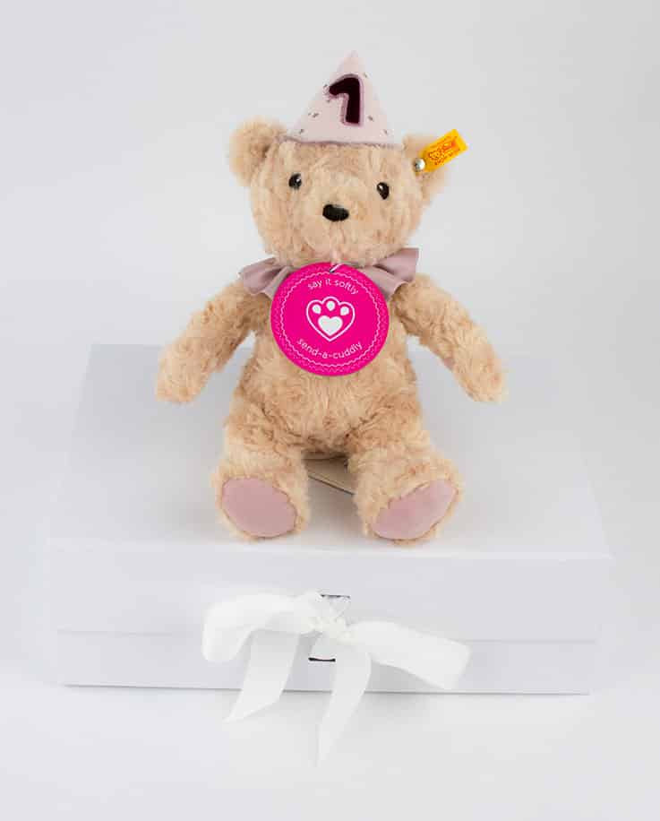 First Birthday Teddy Bear with Musical Box