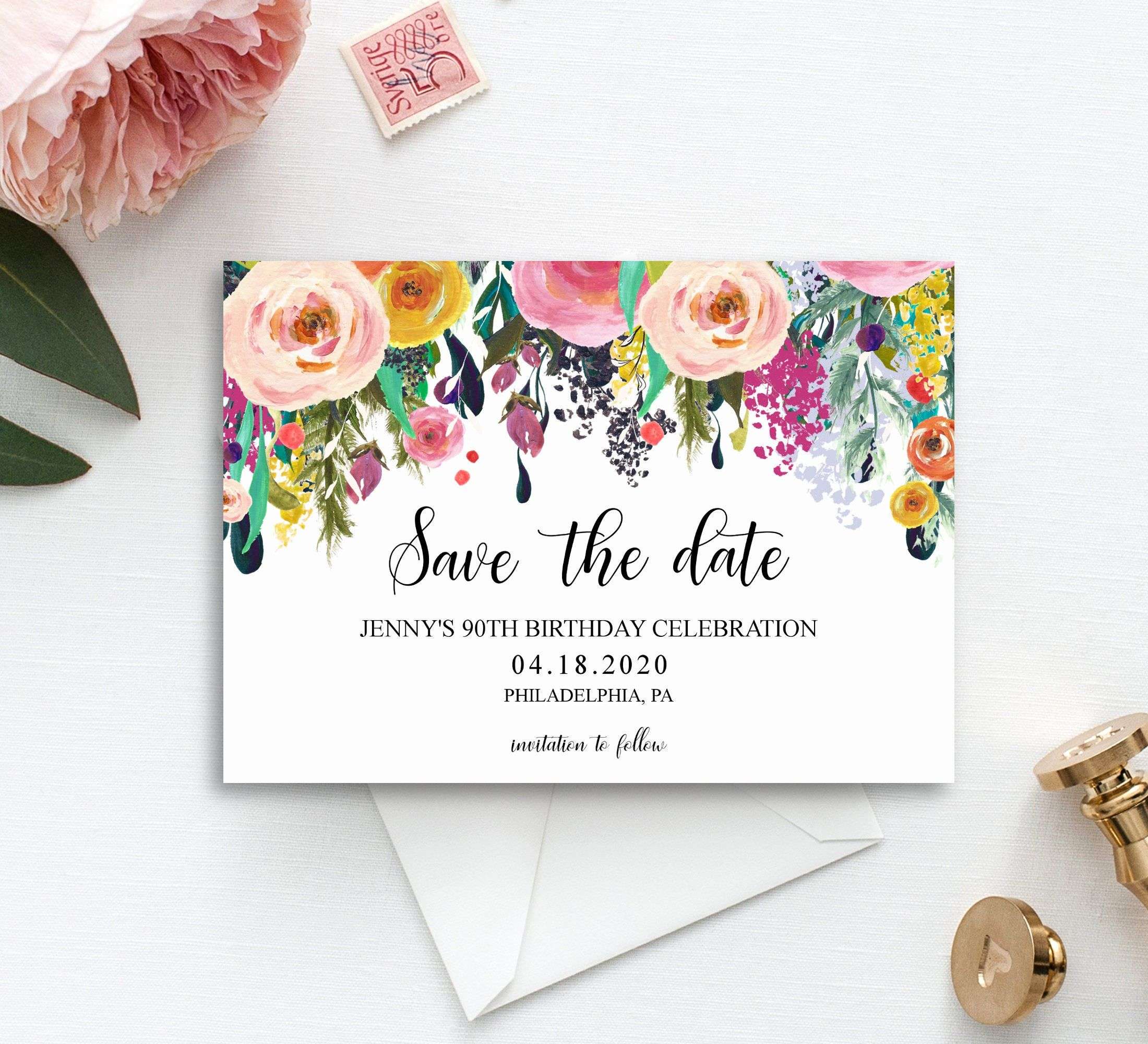 Floral Save the Date Cards, Birthday or Wedding ...