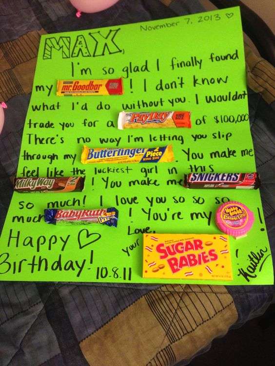 For my boyfriend on his birthday! #candy #birthday #card ...