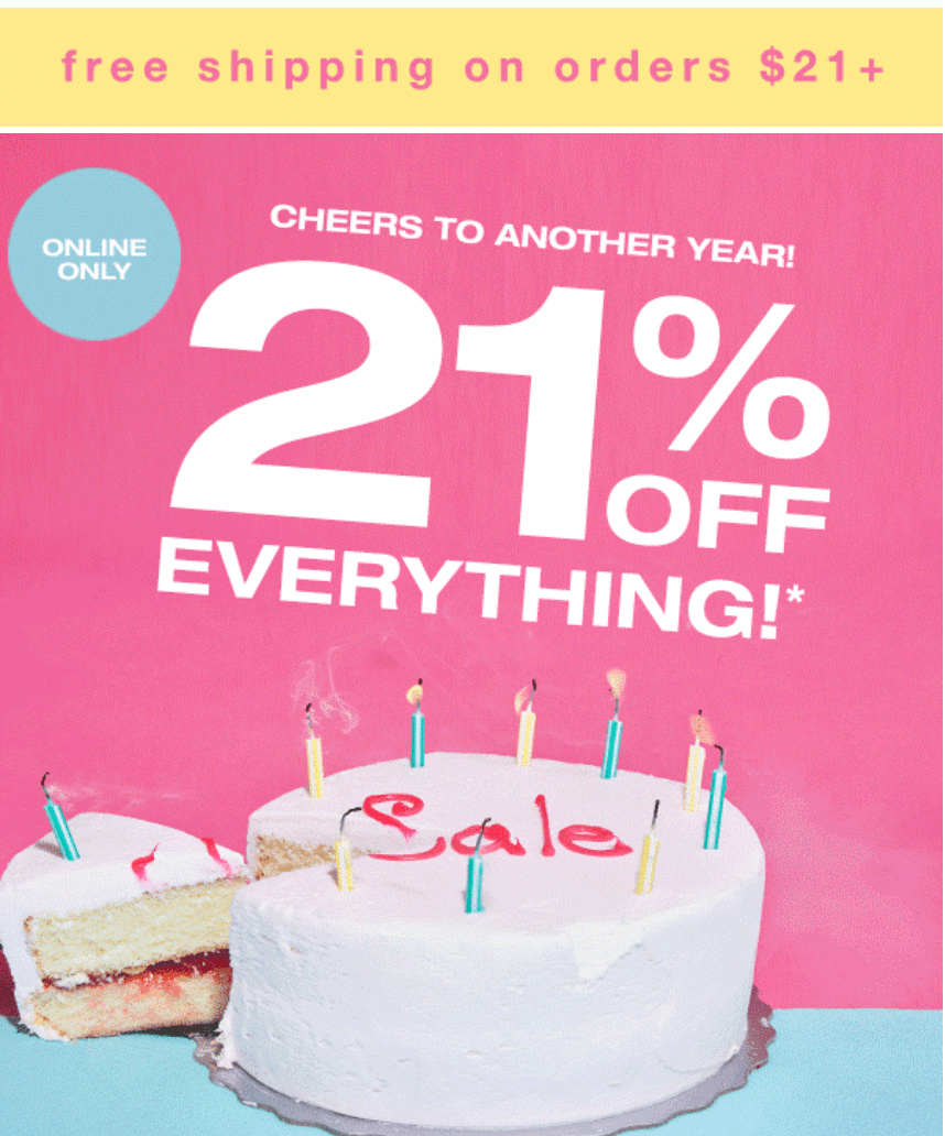Forever 21 Canada Birthday Online Promotions: FREE Shipping On $21 ...
