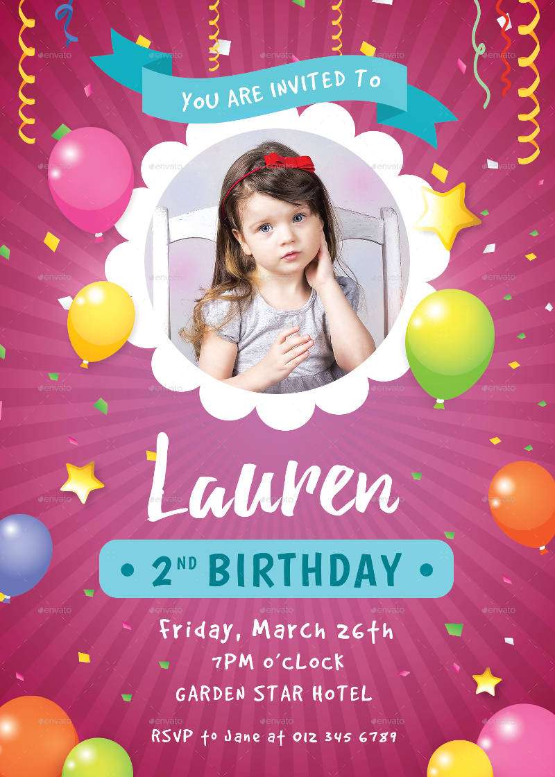 FREE 20+ Girls Birthday Invitation Designs &  Examples in Word
