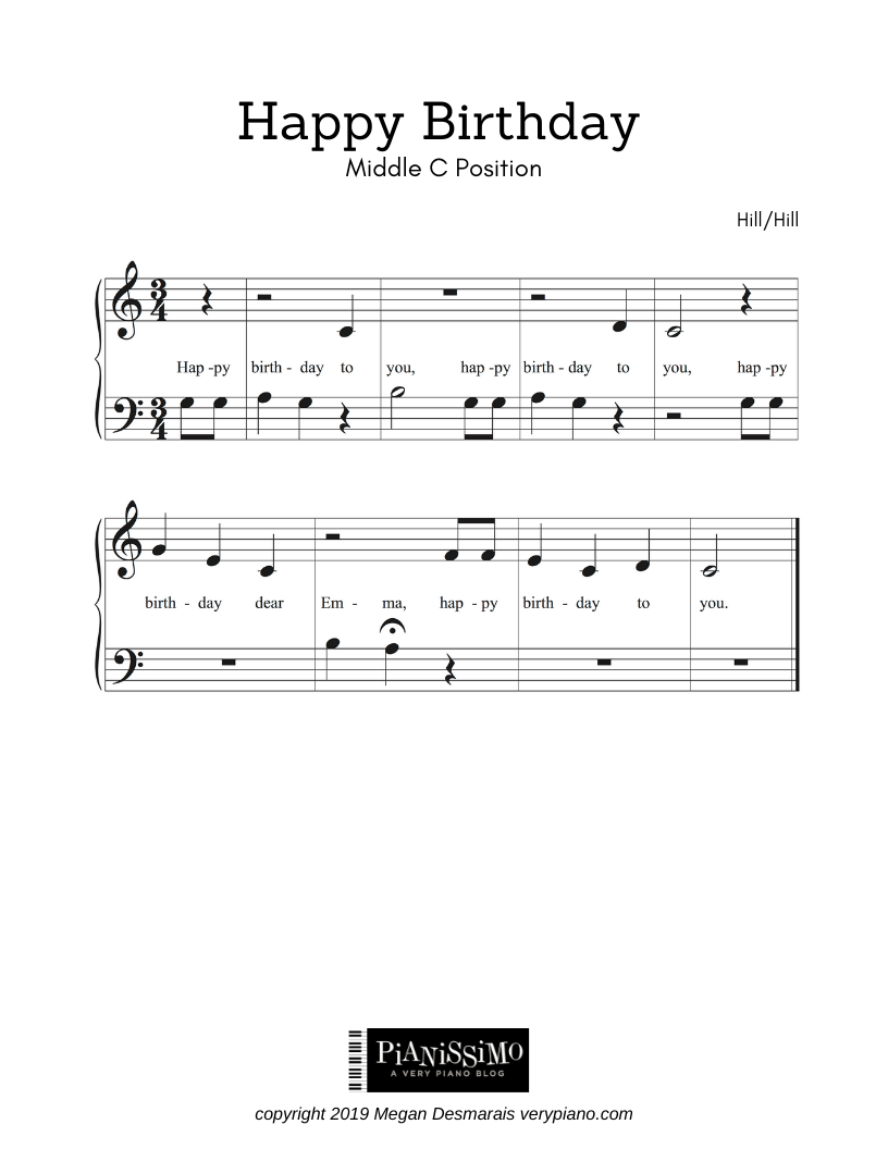 Free Easy Piano Sheet Music: Happy Birthday