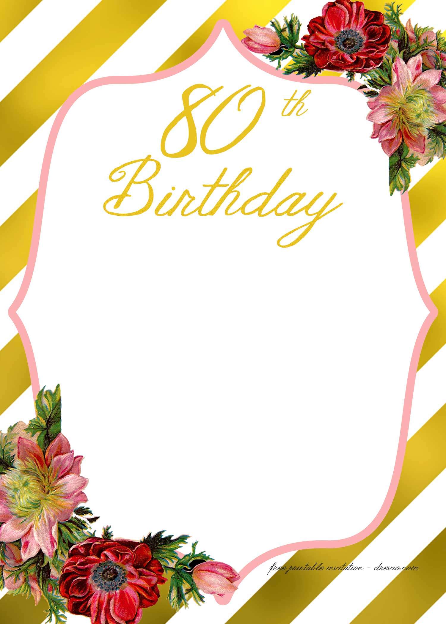 FREE Printable Adult Birthday Invitation Template â FREE Printable ...