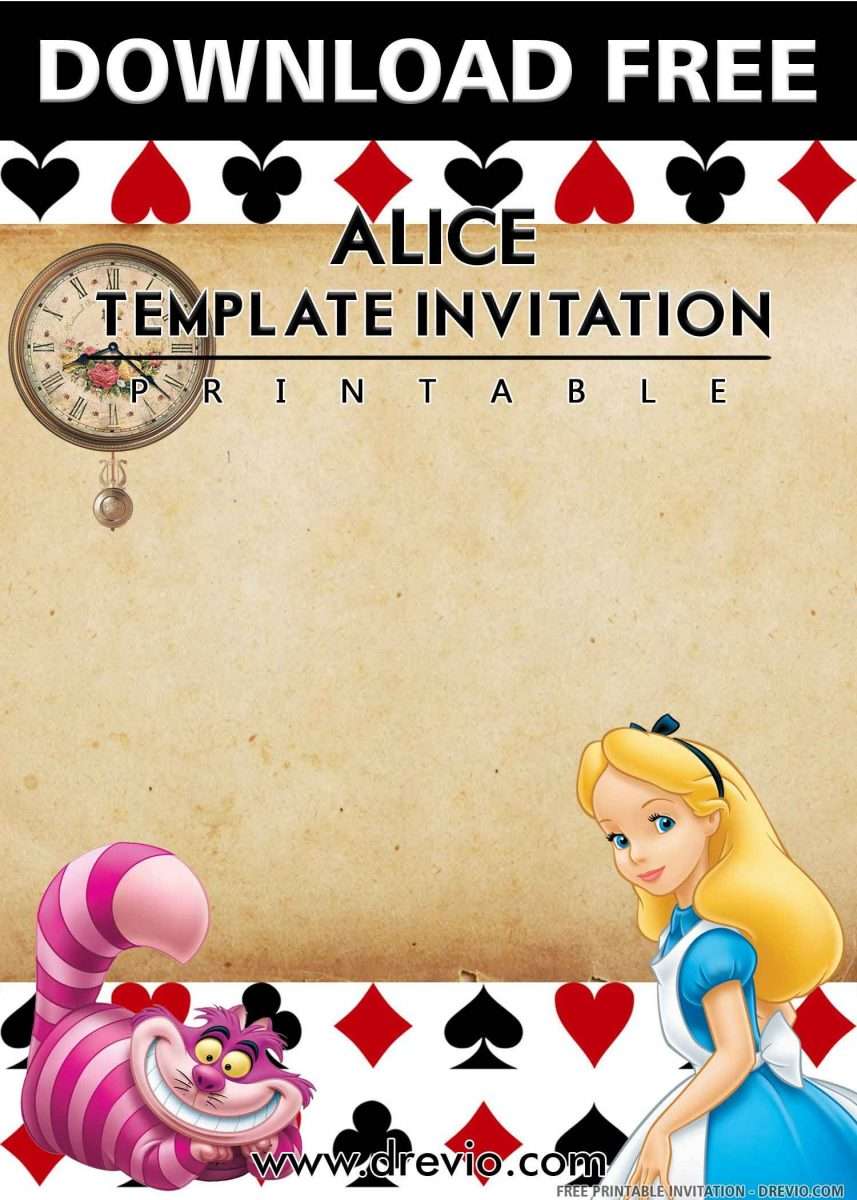 (FREE PRINTABLE)  Alice in the Wonderland Birthday Invitation ...
