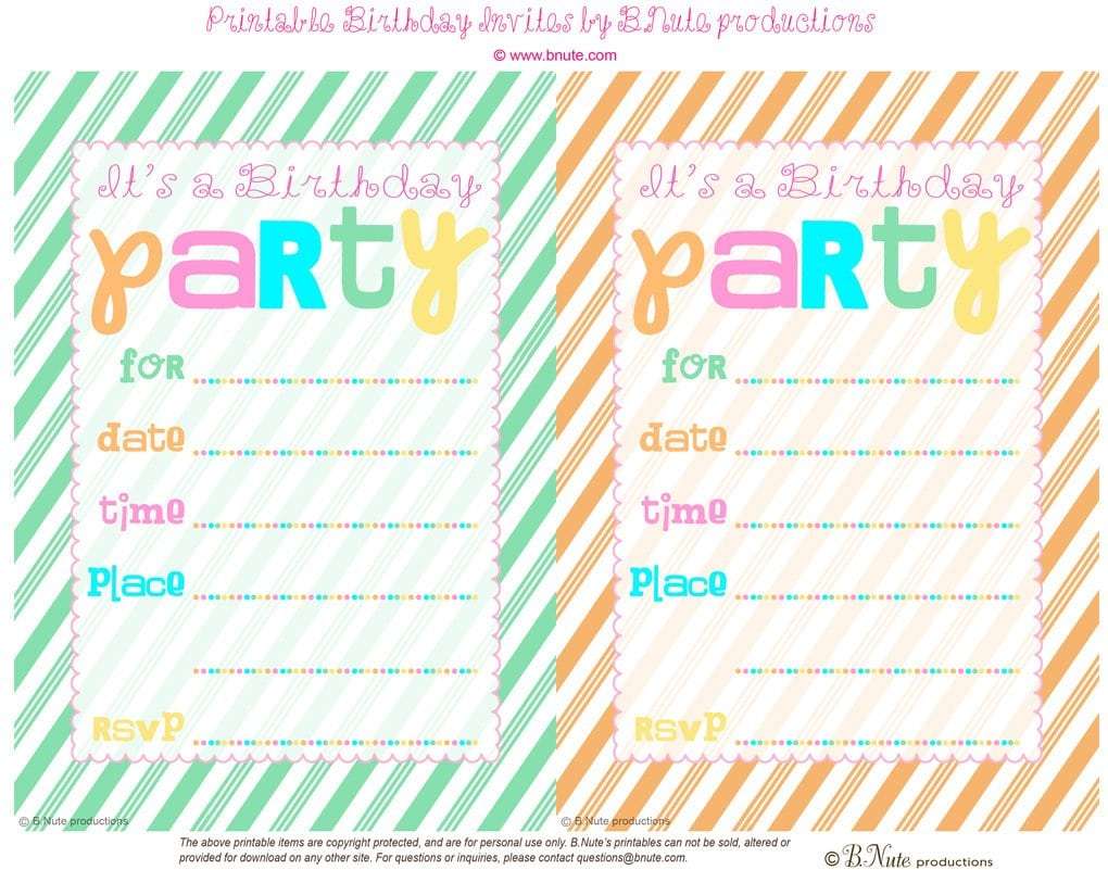 Free Printable Birthday Invitations For A 13 Year Old