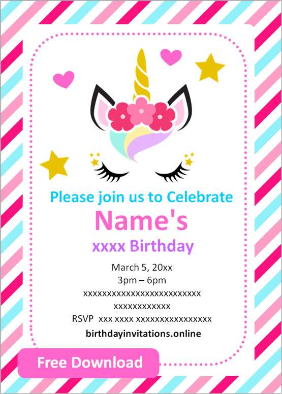 FREE Printable Girl birthday invitations Templates